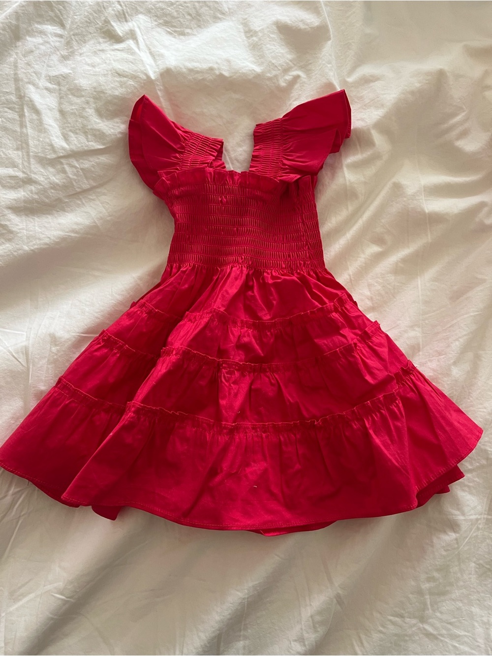 Hill House Hot Pink Ruffle Tiered Dress